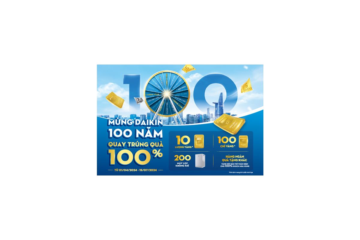 Mừng Daikin 100 Năm, Quay Trúng Quà 100%