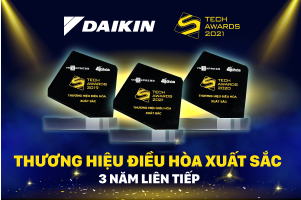 Daikin ba năm liên tiếp là thương hiệu điều hòa xuất sắc Tech Awards